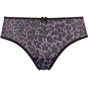 peekaboo 8 cm brazilian slip |  black purple leopard