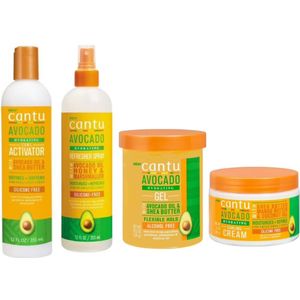 Cantu Avocado Activator,Refresher,Gel En Curling cream Set Van 4