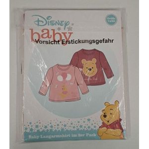 40760 Disney Winnie the Pooh Shirt Lange Mouw 2-Pack Maat 74-80 Roze/Oud roze