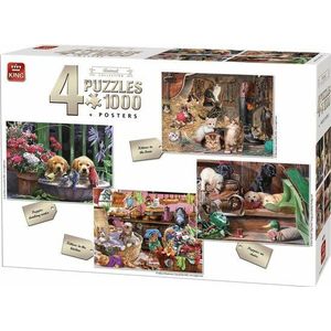 56076 KING Puzzel Dieren 4in1 4x 1000 Stukjes