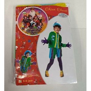 43791  Pietenpak De Grote Sinterklaas Film Chico Choco Groen/blauw/paars/geel Kind 6-8 jaar