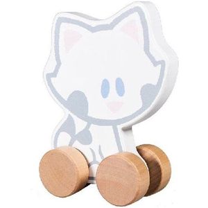 98779 Woezel en Pip Houten Figuur op Wielen  Buurpoes figuur  16 cm