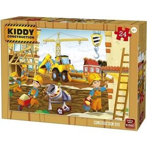 05459 King Puzzel Kiddy Construction Construction site 24 Stukjes