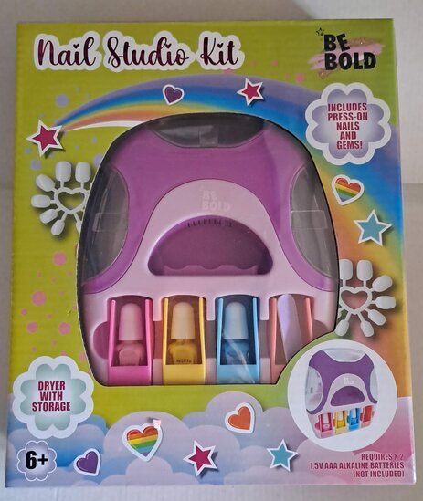 11571 Nagelstudio Kit met Droger, Opdrukbare Nagels en Nagellak