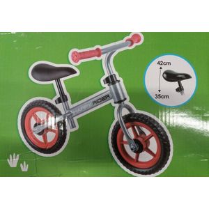 49475 Playing Kids Metalen Loopfiets Zilvergrijs/Rood