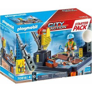 PLAYMOBIL Starterpack City Action Bouwplaats met Lier - 70816