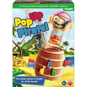 Tomy Pop Up Piraat - Spannend Familiespel voor 2-4 spelers | Leeftijd 4+ | Inclusief piraat, ton en 24 zwaarden