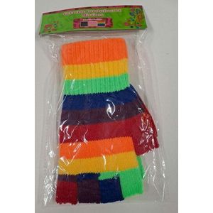 58925 Handschoen Zonder Topjes Regenboog Gebreid