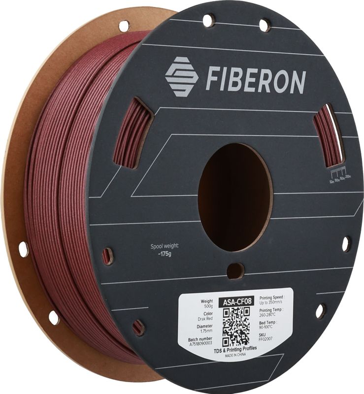Polymaker - Fiberon ASA-CF08 - Filament - Dark Red - 1,75 mm - 500 g