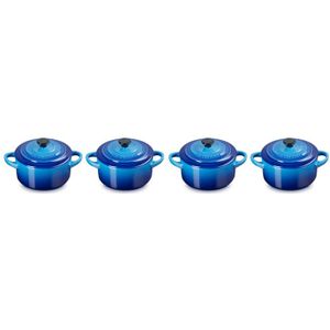 Le Creuset Mini-Braadpannen / Voorraadpotjes 4st. 'Azure'