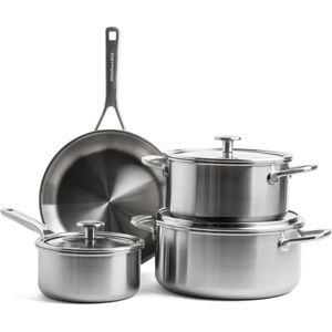 KitchenAid Multi-Ply kookpannen set - 4-delig - RVS - inductie - PFAS-vrij