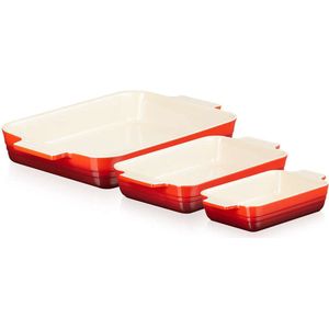 Le Creuset Ovenschalen Set van 3 18/25/32cm 'Kersenrood'