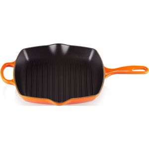 Le Creuset Grillpan Vierkant 26x26cm Grillit® 'Oranjerood'