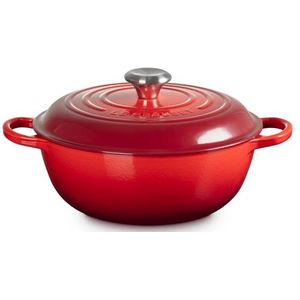 Le Creuset Marmite Braadpan Hoge deksel Signature 'Kersenrood' Ø26cm / 4.1L