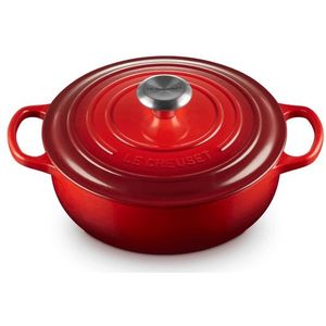 Le Creuset - Hapjespan - Kersenrood - Gietijzer - 24cm - 3,4L