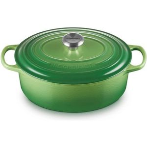 Le Creuset Braadpan Ovaal Signature 'Bamboo Green' ø29cm / 4.7L