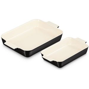 Le Creuset Ovenschalen Set van 2 'Zwart'  25 & 32cm