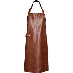 Xapron Leren Schort met Nekband 'Cognac New York' XL - 89cm