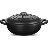 Le Creuset Marmite Braadpan Signature 'Mat Zwart' Ø22cm / 2.2L