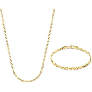 Isabel Bernard Cadeau d'Isabel 14 karaat gouden ketting en armband gift set voor dames