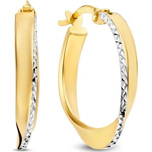 Isabel Bernard Rivoli Laura 14 karaat gouden oorringen met diamond cut (15.5 mm) voor dames