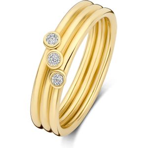 Isabel Bernard De la Paix Viviane 14 karaat gouden ring met diamant 0.09 karaat voor dames