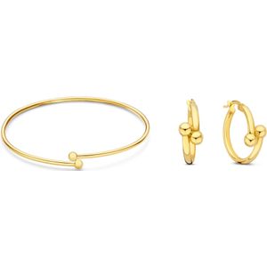 Isabel Bernard Cadeau d'Isabel 14 karaat gouden armband bangle en oorbellen gift set voor dames