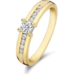 Isabel Bernard Le Marais Estee 14 karaat gouden ring met zirkonia steentjes voor dames