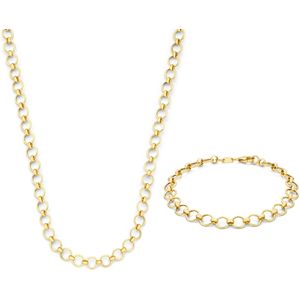 Isabel Bernard Cadeau d'Isabel 14-karaats gouden ketting en armband cadeau set voor dames