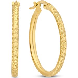 Isabel Bernard Rivoli Laura 14 karaat gouden oorringen  met diamond cut voor dames