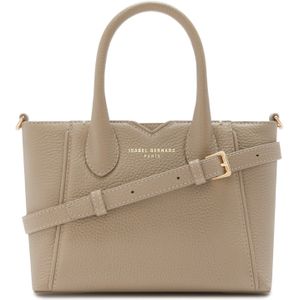 Isabel Bernard Honoré Cloe Mini taupe leren handtas van kalfsleer voor dames