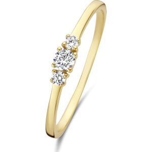 Isabel Bernard Rivoli Esmée 14 karaat gouden ring met zirkonia steentjes voor dames
