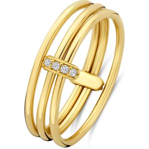 Isabel Bernard Cour d'Honneur Adora 14 karaat gouden 3-delige multi ring met zirkonia stenen voor dames