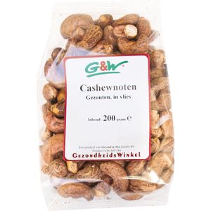 G&W Gezouten cashew in vlies 200gr