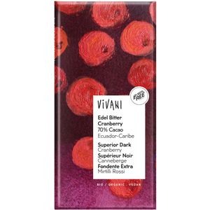 Vivani Puur 70% met Cranberry 100gr