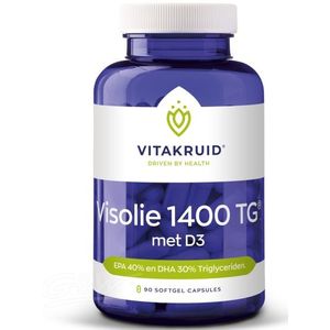 Vitakruid Visolie 1400 Met D3 Triglyceriden EPA 40% en DHA 30%