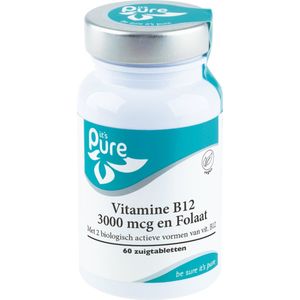 It's Pure Vitamine B12 3000mcg en Folaat 60 zuigtabs