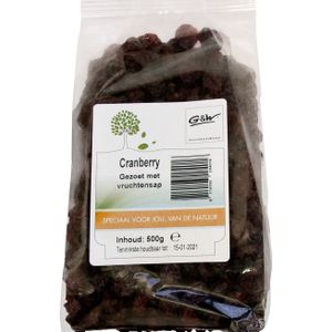 G&W Cranberry gezoet met vruchtensap 500gr