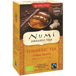 Numi Turmeric/Curcuma Tea, Three Roots 12ST
