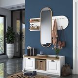 Wren vestiaire | Melamine coating | 120x45x40 cm | Wit walnoot