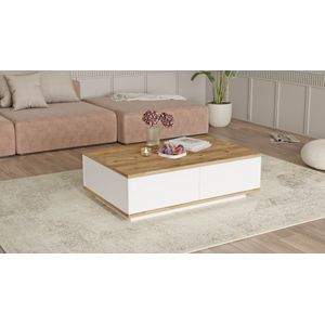 Modieuze Melamine Gecoate Salontafel | Hout | 18mm Dikte | 90cm x 28.6cm x 60cm | Atlantic Pine Wit