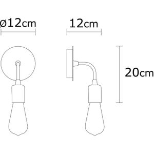 Koperen Wandlamp | Strak en Eigentijds | 12 cm Diameter | Metalen Behuizing