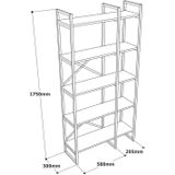 Boekenplank Locelso | 87,5 x 30 x 175 cm | White Marble Gold