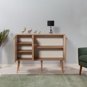 Vella Console | 18 mm dik | Haagbeukenhouten poten | Metalen en touwgrepen