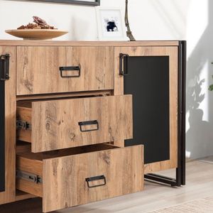 Dressoir Taran-Atlantische pijnboom/zwart