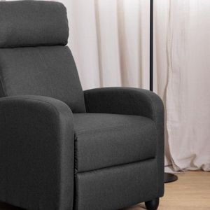 Siom Relaxfauteuil, Malmo Stof Antraciet, Duwfunctie, 67x87cm