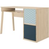 Bureau Lina 123cm met 2 deuren - lichte eik