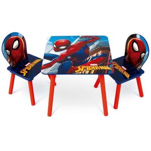 Kindertafel met 2 stoeltjes Spiderman - 63x63x45 cm - Multicolor/spaanplaat