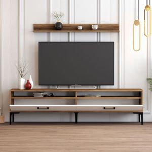 Woody Fashion TV-meubel | Walnoot Wit | 100% Melamine | 18mm Dikte