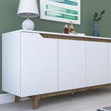 Dressoir Floor-wit/walnoot